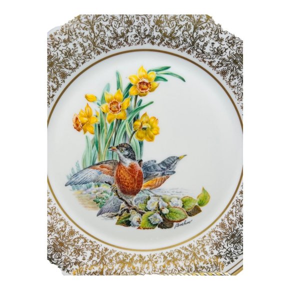 Boehm Birds by LENOX Eastern Phoebe & Robin 1977 Plates Annual limited Edition - Picture 9 of 15